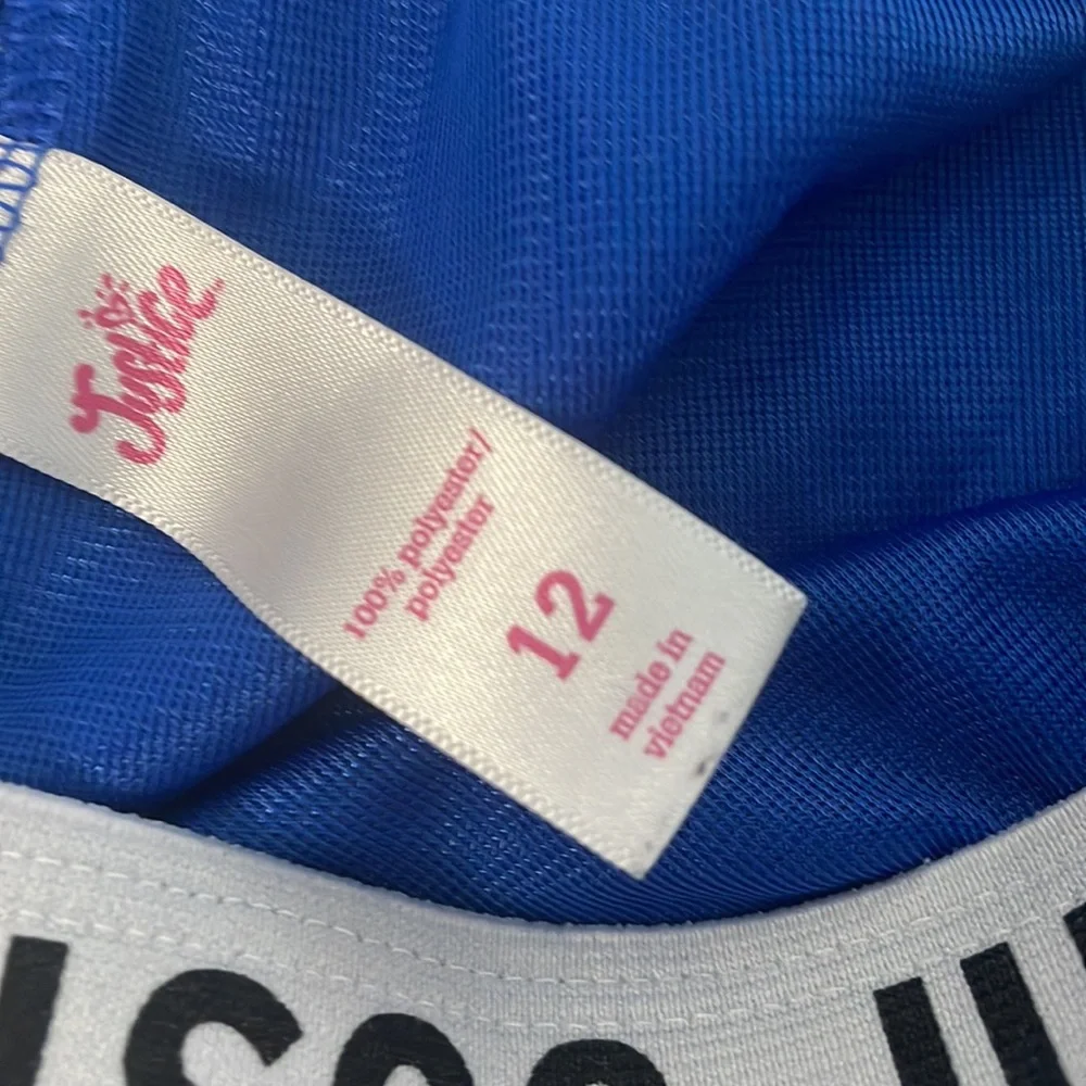 Justice athletic blue with white stripe shorts youth size 12